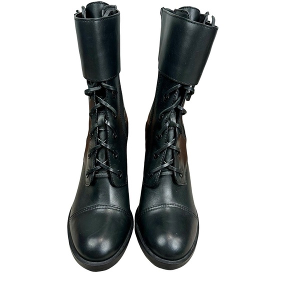 Tory Burch Broome High Heel Leather Combat Boots - Picture 3 of 8